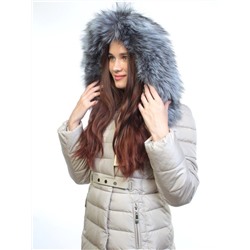 8158 Пальто зимнее женское (холлофайбер, натуральный мех чернобурки) размер M - 44 российский