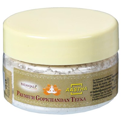 PREMIUM GOPICHANDAN TEEKA, Patanjali (ПРЕМИУМ ГОПИЧАНДАН ТИКА для нанесения тилаки, Патанджали), 25 г.