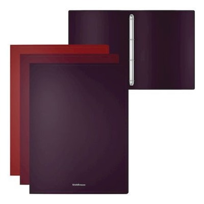 Папка пластиковая 4 кольца 24мм Matt Blackberry Marsala ассорти 54823 ErichKrause