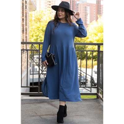 Платье трикотажное Твоя осень (синее) П14443-25М