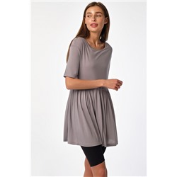 Футболка летняя удлиненная из вискозы серая