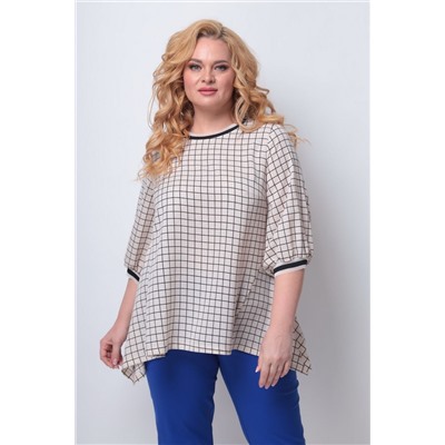 Michel chic 1247 синий_клетка, Брюки,  Блуза