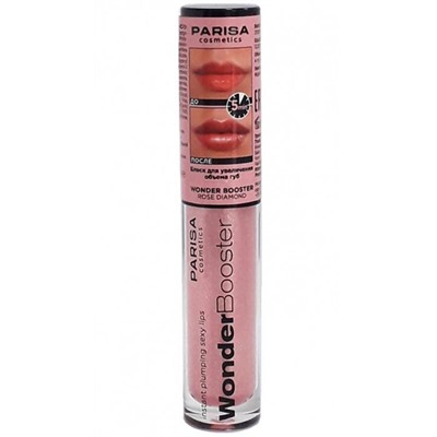 Блеск д/губ с эффектом увеличения Wonder booster 01 Rose Diamond Parisa