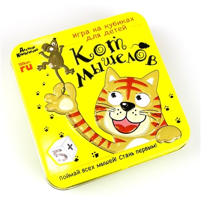 Игра настольная «Кот мышелов» в жестяной коробке