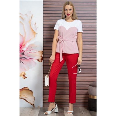 Alani Collection 1913 белый+красный, Брюки,  Блуза