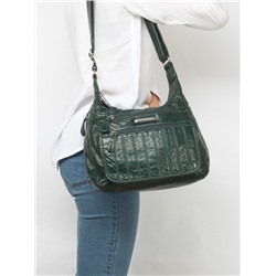Сумка женская искусственная кожа Guecca-1666,  2отд,  плечевой ремень,  зеленый 257394