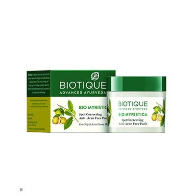 MYRISTICA Acne Control, Spot Correction Face Pack, Biotique (МУСКАТНИК Маска для лица против акне, для жирной и склонной к акне кожи, Биотик), 20 г.