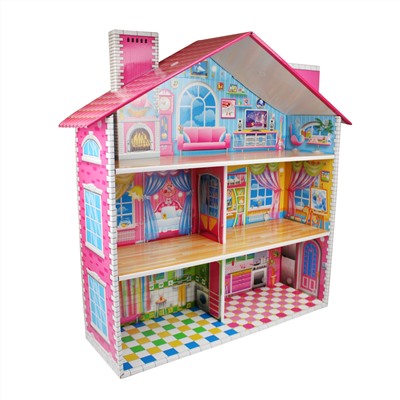 Кукольный трехэтажный домик быстрой сборки «Усадьба» Серия Dream House