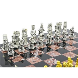 Шахматы подарочные с металлическими фигурами "Египет", 350*350мм