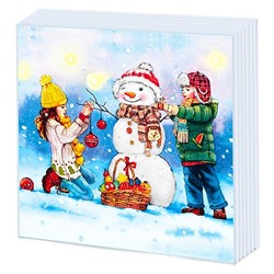Салфетки бум. 2-х-сл. 33*33 20шт. Фреско  НГ Снеговик и дети