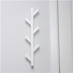 Вешалка настенная Березка, 6 крючков, 58×14×8 см, цвет белая