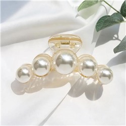 Заколка-краб для волос жемчужный 10 см.