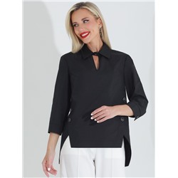 Блузка черная с декоративными пуговицами