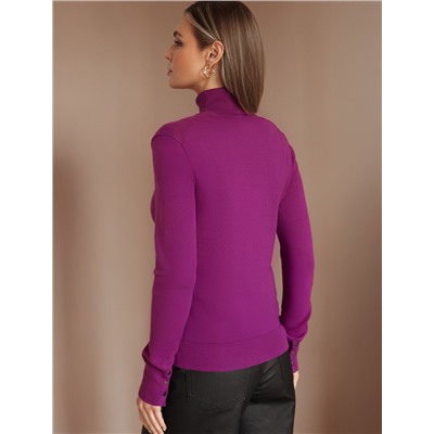 Водолазка тонкой вязки из хлопка с нейлоном