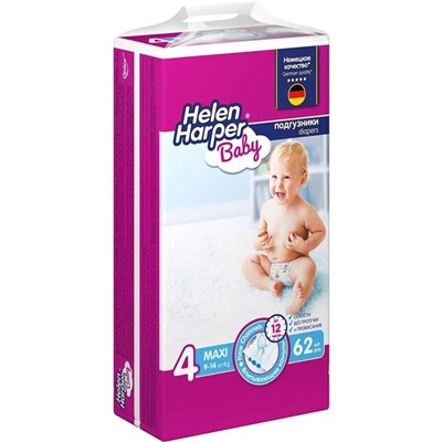 HH  Подгузники детские Baby Maxi (9-14kg) 62шт.  №4