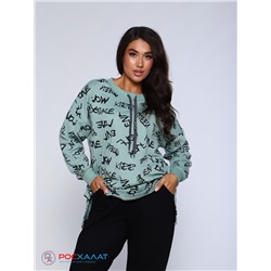 Трикотажный костюм с брюками оливковый К-62(2)