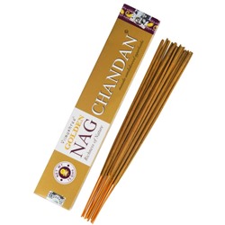 GOLDEN NAG CHANDAN Masala Agarbathi, Vijayshree (ГОЛДЕН НАГ САНДАЛ натуральные ароматические палочки, Виджайшри), 15 г.