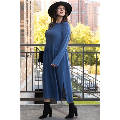 Платье трикотажное Твоя осень (синее) П14443-25М