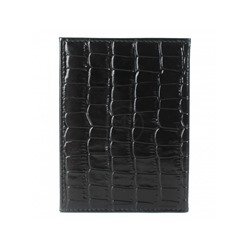 Обложка для автодокументов Premier-О-71 натуральная кожа черный крокодил (101)  146927