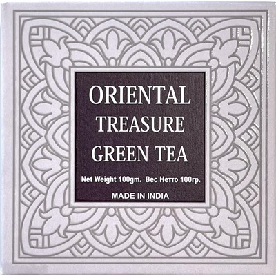 ORIENTAL TREASURE Green Tea, Bharat Bazaar (Чай зеленый ВОСТОЧНОЕ СОКРОВИЩЕ, Бхарат Базаар), 100 г.