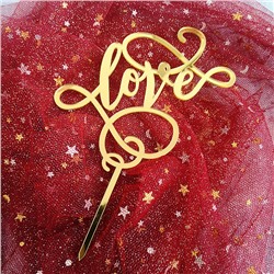 Топпер «Love» золотой с вензелями