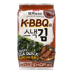 Чипсы из морской капусты со вкусом корейского барбекю Wang, Корея, 4 г