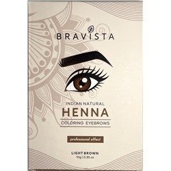 Indian natural HENNA, coloring eyebrows, LIGHT BROWN, Bravista (Индийская натуральная ХНА, краска для бровей, СВЕТЛО-КОРИЧНЕВЫЙ, Брависта), 10 г.