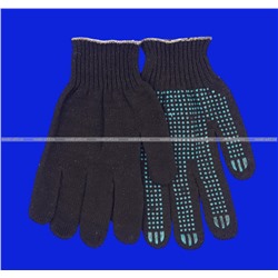 Перчатки рабочие хб с ПВХ - 10 класс, 5-и нитка СТАНДАРТ ЧЕРНЫЕ