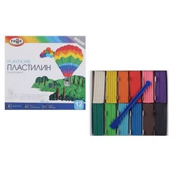 Пластилин 12 цв. Гамма  240г  со стеком  281033