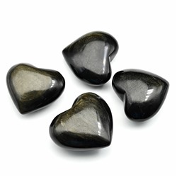 Сердце из обсидиана радужного 50*47*24мм, 60-69г