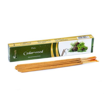 Vedic CEDARWOOD Natural Incense Sticks, Aromatika (КЕДР натуральные ароматические палочки, Ароматика), 15 г.