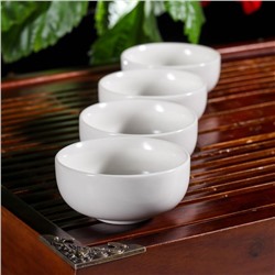 Набор для чайной церемонии керамический «Небо», 5 предметов: 4 пиалы 50 мл, чайник 200 мл, цвет белый