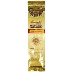 Ace Scents SANDALWOOD Natural Masala Incense Sticks, Aromatika (САНДАЛОВОЕ ДЕРЕВО натуральные ароматические палочки, Ароматика), 20 палочек.