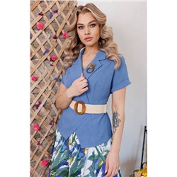 Мода Юрс 2641-2 синий_ирисы, Юбка,  Жакет