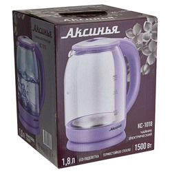 Чайник электрический 1500 Вт, 1,8 л АКСИНЬЯ КС-1018 сиреневый