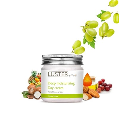 DEEP MOISTURIZING Day Cream, Luster (ГЛУБОКО УВЛАЖНЯЮЩИЙ дневной крем для лица, Ластер), 200 мл.