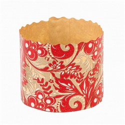 Мини-формы для кулича "Красно-золотая" d=7 см, набор 10 шт