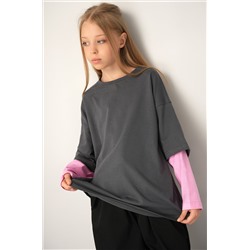 Лонгслив с двойным рукавом для девочки Happyfox