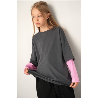 Лонгслив с двойным рукавом для девочки Happyfox