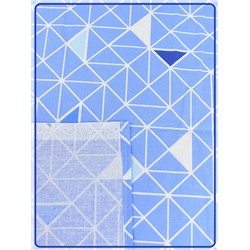 Простыня Ивановская бязь Треугольники вид 2/11 светло-синий