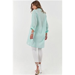 Туника летняя с длинным рукавом из хлопка мятная