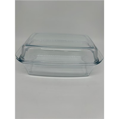 Противень 3 л (33*20*13,5 см) из жаропрочного стекла со стеклянной крышкой (6шт)