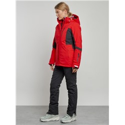 Горнолыжный костюм женский зимний красного цвета 03105Kr