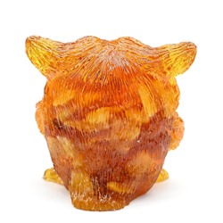 Фигурка с янтарем Птенчик филина 40*47*45мм цв.коньячный, 44г