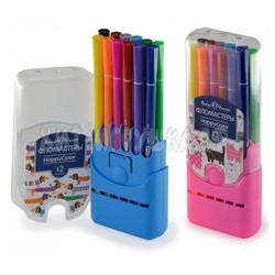 Фломастеры 12 цв. в пластик. пенале Happycolor в ассортименте Bruno Visconti 32-0036, 32-0036