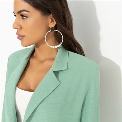 Брючный костюм из лёгкой ткани, Стиль по-французски (green, 2 в 1)