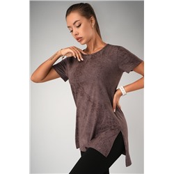 Женская удлиненная футболка с разрезами Happyfox