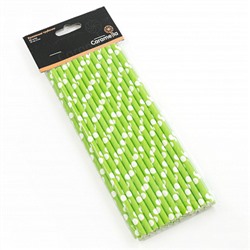 Палочки бумажные Салатовая в Белый горох 200*6 мм, 25 шт