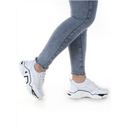 FDSJ02-1P WHITE/BLACK Кроссовки женские (натуральная кожа, текстиль) размер 37