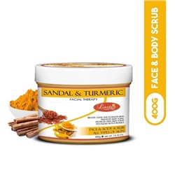 SANDAL & TURMERIC Face & Body Scrub, Luster (САНДАЛ И КУРКУМА отбеливающий крем-скраб для лица и тела, Ластер), 400 г.